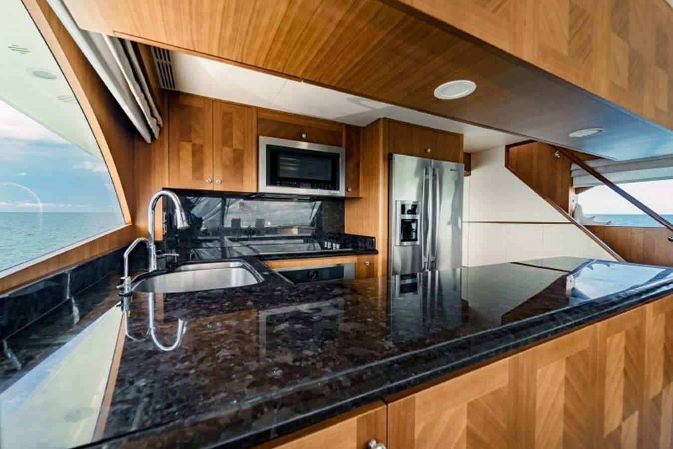 Sweet Salt - Galley with Appliances and Granite Counter - 2016 Ocean Alexander 85e