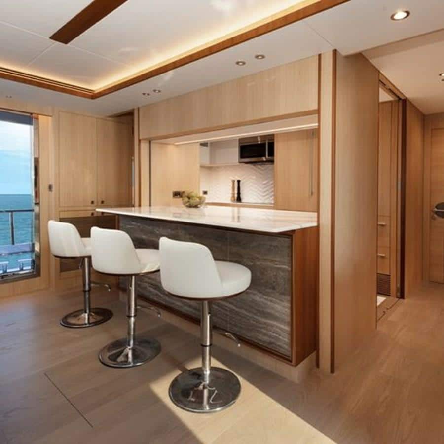 Galley with Divider Open | 2020 HORIZON 80' MY - One More TIme