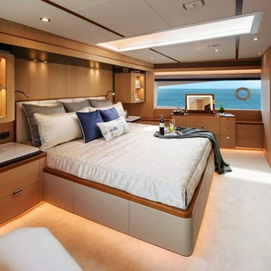 Master Stateroom Vanity and Window | 2020 HORIZON 80' MY - One More TIme